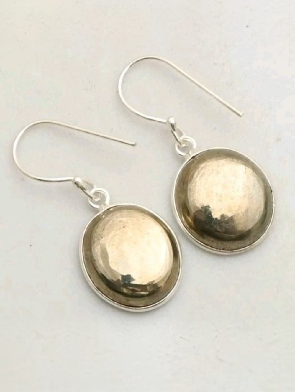 Apache Gold Pyrite Gemstone 925 Sterling Silver Handmade Drop Dangle Earrings